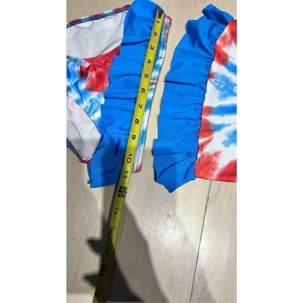 Bobbie Brooks Girls Tie Dye Tankini Set Bathing Suit Multi-Color Size Medium